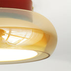 Lampu Siling Flush Kaca Vintage LumaNova Dalam Jalur Cognac