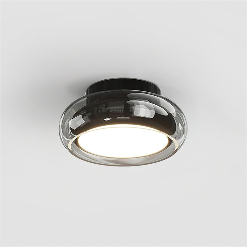 Lampu Siling Flush Kaca Vintage LumaNova Dalam Jalur Cognac