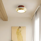 Lampu Siling Flush Kaca Vintage LumaNova Dalam Jalur Cognac