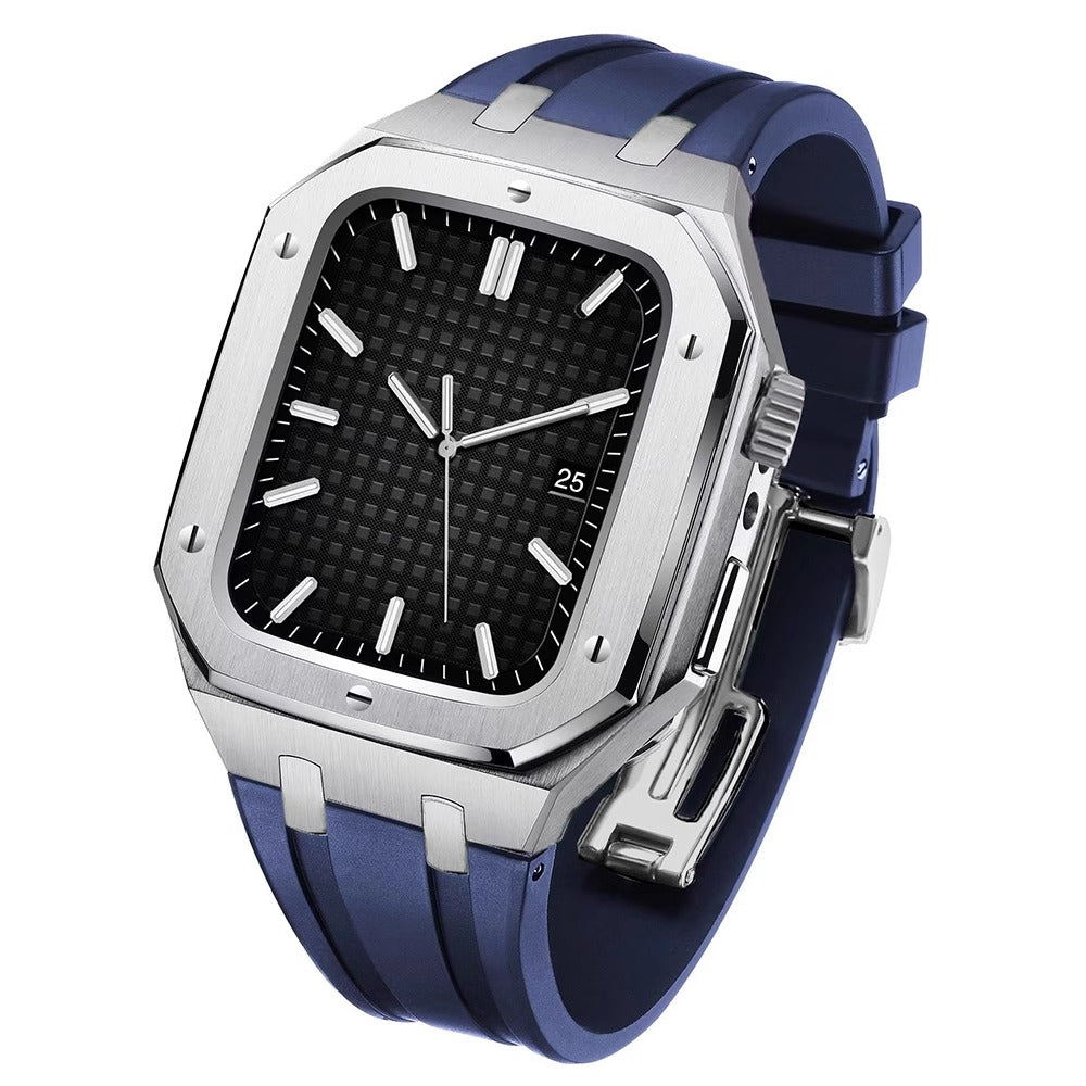 Velori Apple Watch Upgrade Kit Featuring Silicone Band And Steel Case