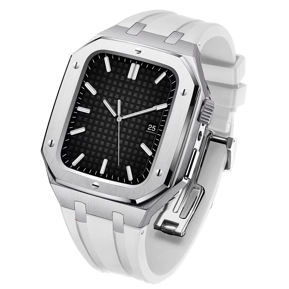 Velori Apple Watch Upgrade Kit Featuring Silicone Band And Steel Case