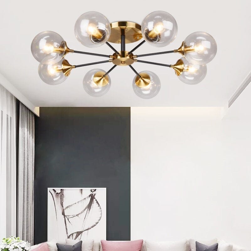 Jade Sphere Glass Globe Ceiling Light for Modern Living Rooms