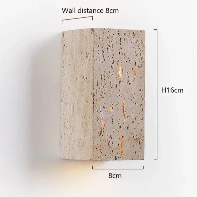 LumaStone Verlichting Travertijn LED Wandlamp Geperforeerd Ontwerp