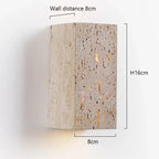 LumaStone Verlichting Travertijn LED Wandlamp Geperforeerd Ontwerp