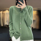 Lyra kardigan z merino vlny s knoflíkovým zdobením pro celoroční nošení