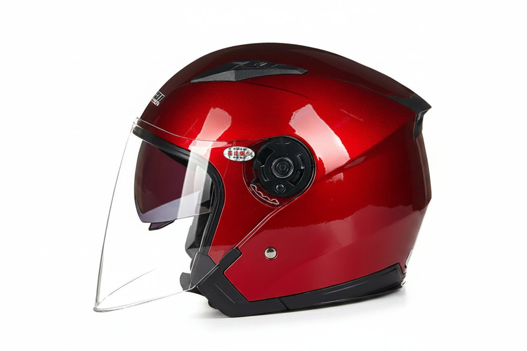 Dual-Visor Half Motorcycle Helmet - DOT Certified