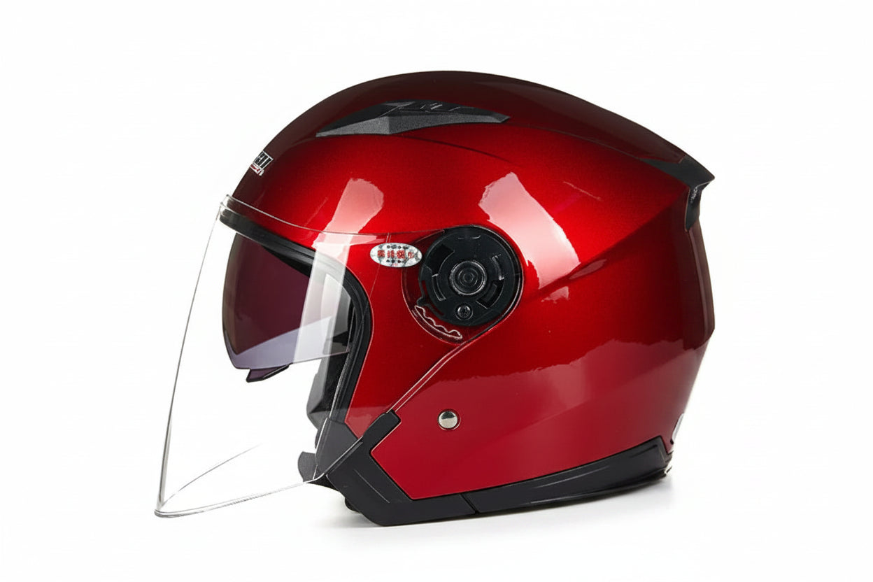Dual-Visor Half Motorcycle Helmet - DOT Certified