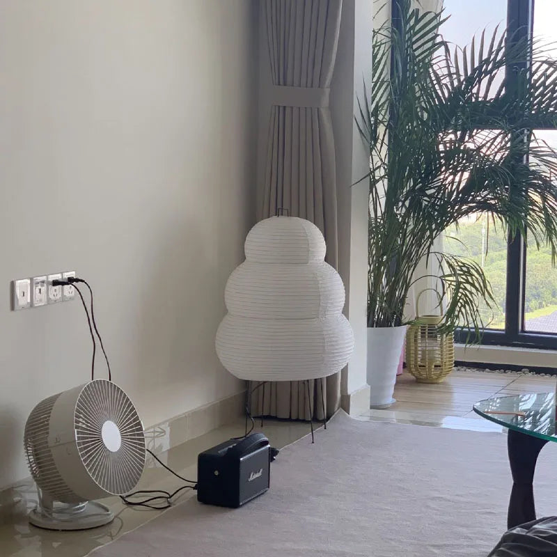 Stolní lampa Hikari s rýžovým papírovým stínidlem a třírežimovým stmívačem