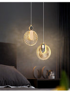 Aurelia Pendelleuchte mit LED-Kristall in Gold für Wohnbereiche
