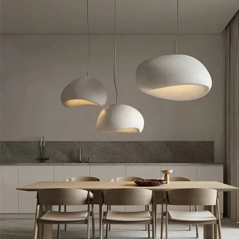 Nordic WabiSabi Adjustable Pendant Light With LED For Dining Room