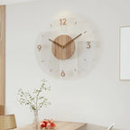 Orologio da parete Aeron minimalista in legno massello con movimento al quarzo silenzioso