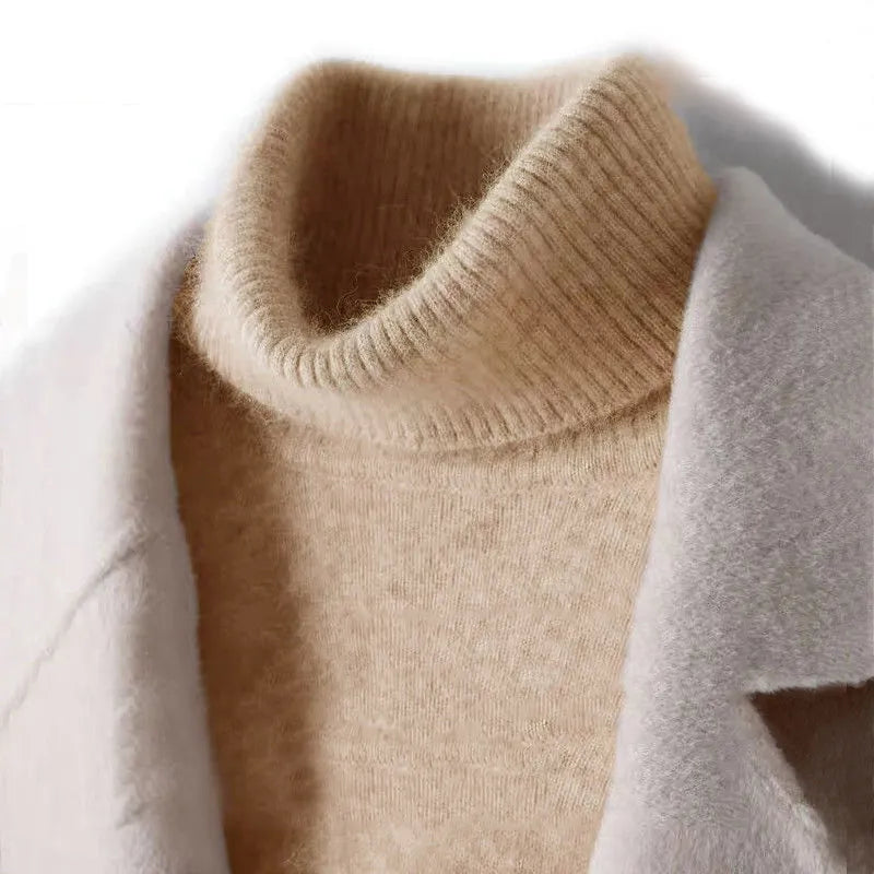 Sylvara Men's 100 Percent Cashmere Turtleneck Sweater