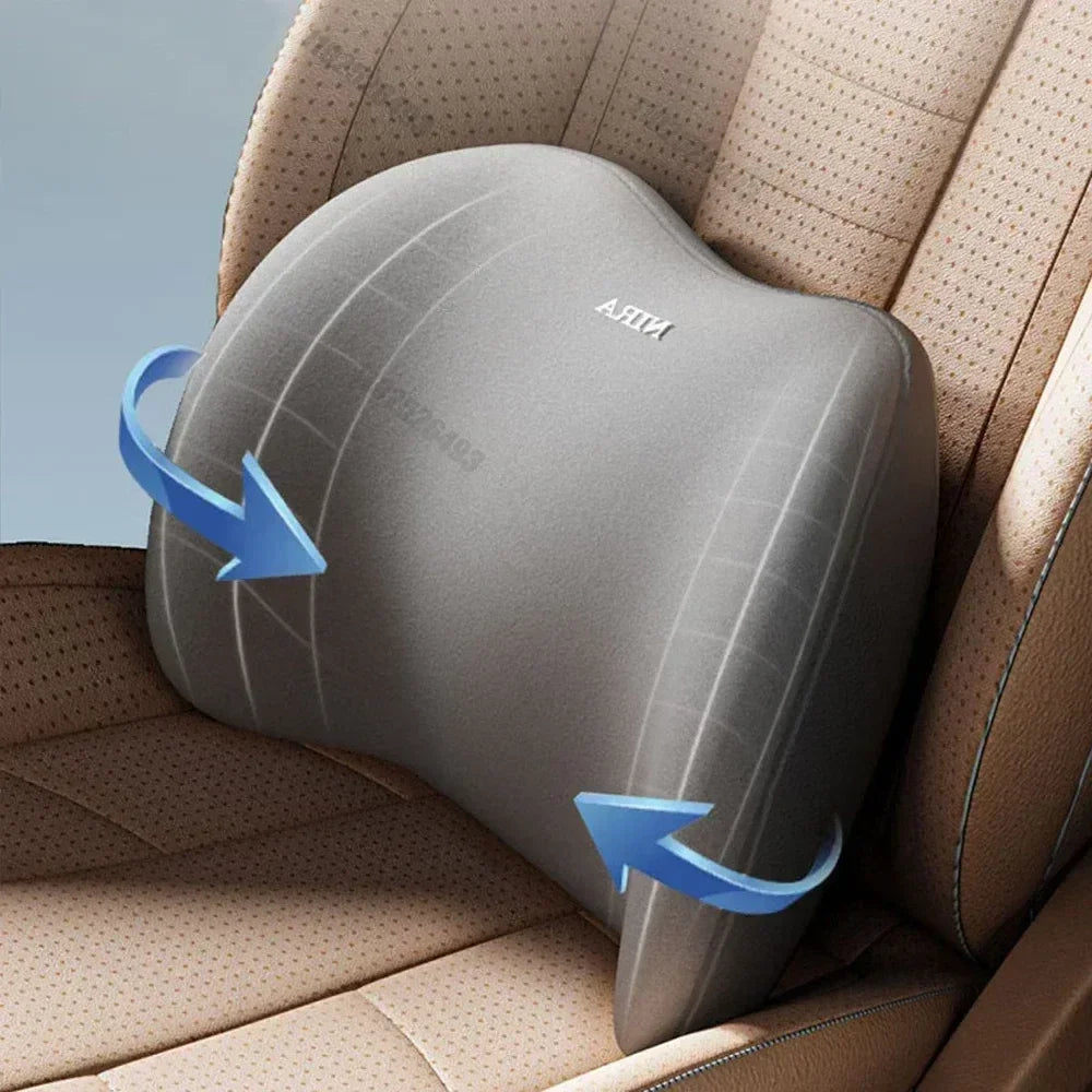 Ergonomisk minnesskumsländryggskudde för bilar, stolar och sängar med avtagbart överdrag