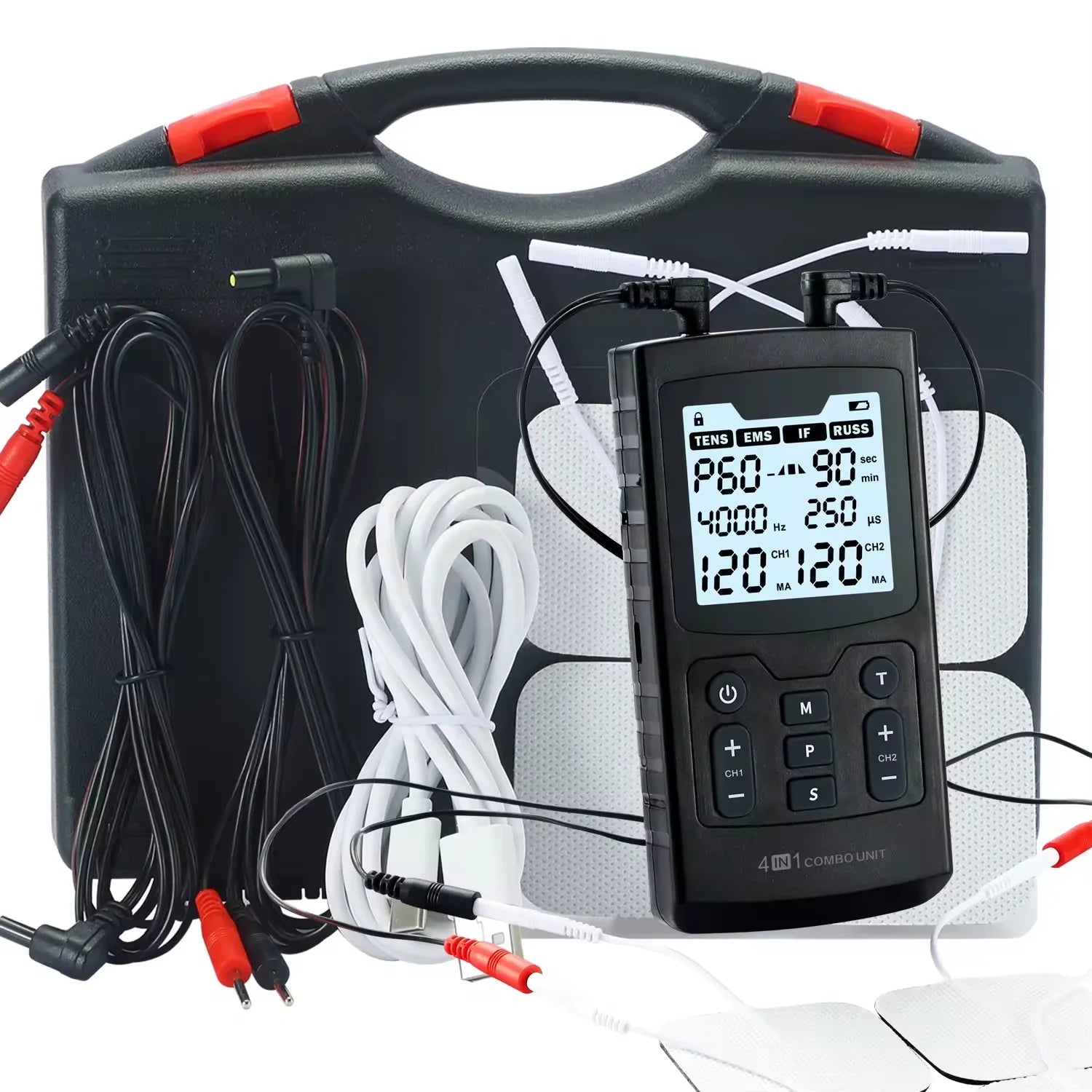 4-In-1 Multi-Mode Therapy Device With 120 Intensity Levels And 60 Programs