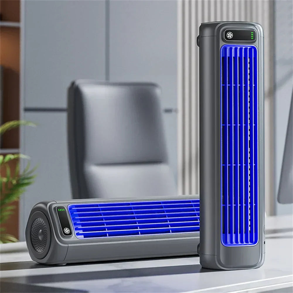 Přenosná bezlopatková klimatizace Cooling Ace s USB, 3 rychlosti a tichým provozem do ložnice