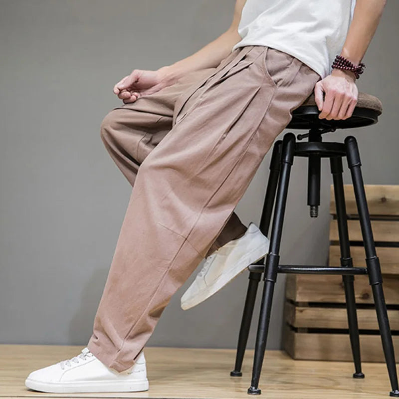 Men's Linen Pants With Relaxed Fit And Airy Comfort