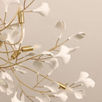 Lunsera Ceramic Petal Chandelier With Frosted Glass Shade