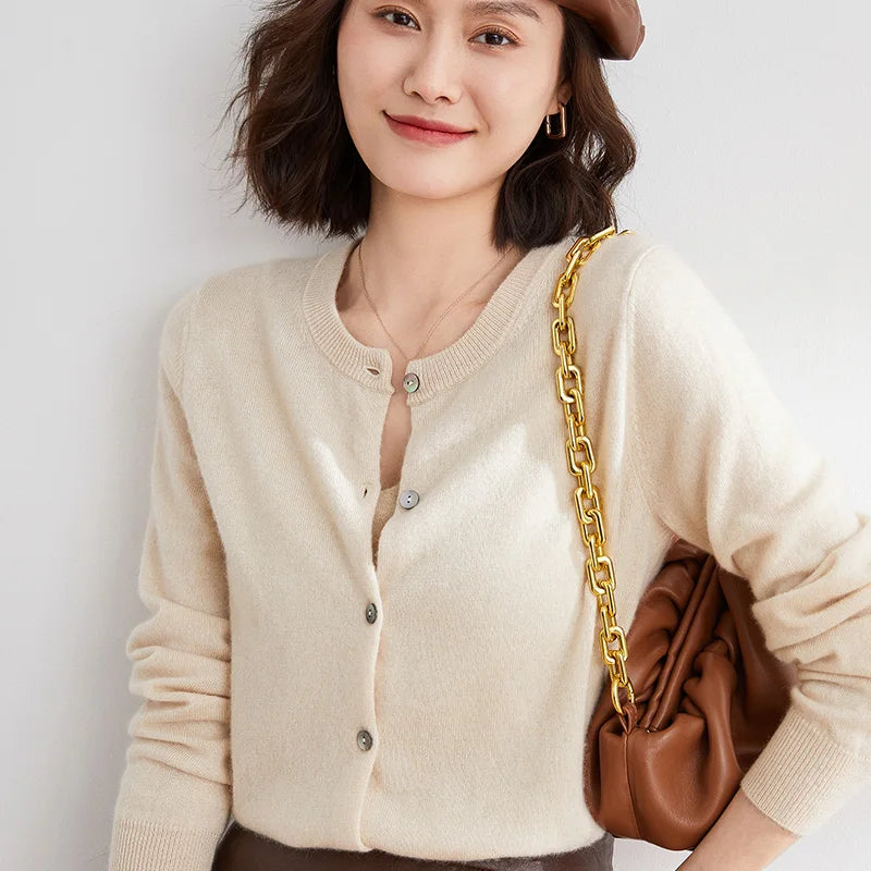 Soft Knit Lyria Cashmere Cardigan For Spring And Autumn Layering