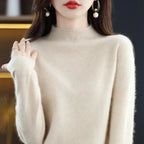 LioraWeave Slim Fit Merinoullstrikkegenser for kvinner 100 prosent ull