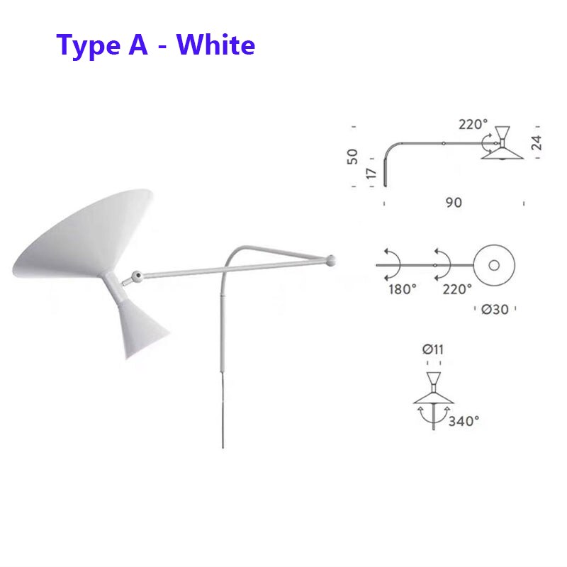 NovaSwing Modern Wall Lamp With Swing-Arm Plug-In Bedroom Decor