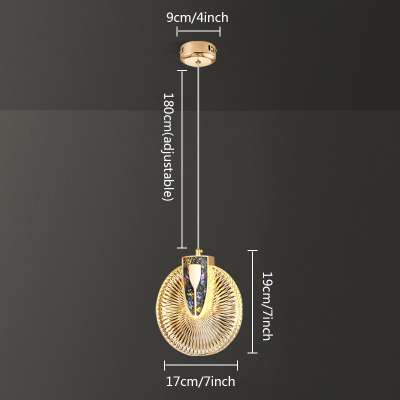 Aurelia Pendelleuchte mit LED-Kristall in Gold für Wohnbereiche