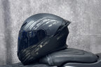 Casque de moto intégral rabattable avec double lentille et aileron arrière aérodynamique, certifié DOT