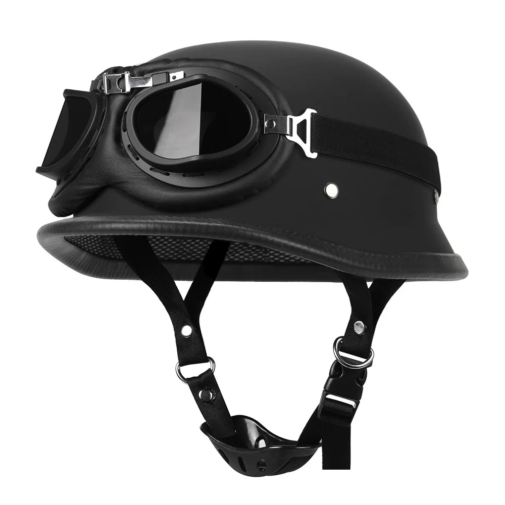 Vintage Half Helmet With German Design, ABS Shell And DOT ECE Certification