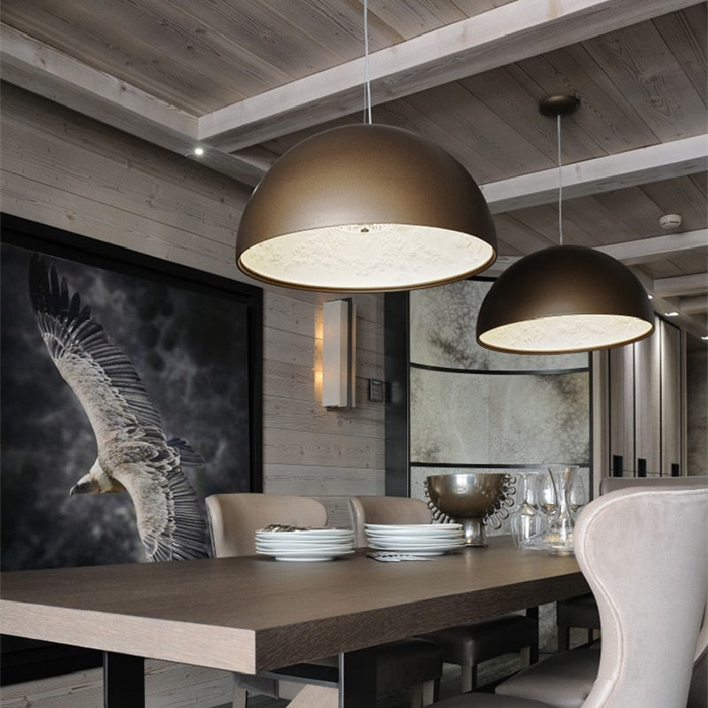 Solara Ember Dimmable LED Pendant Light In Mid Century Style For Dining Rooms
