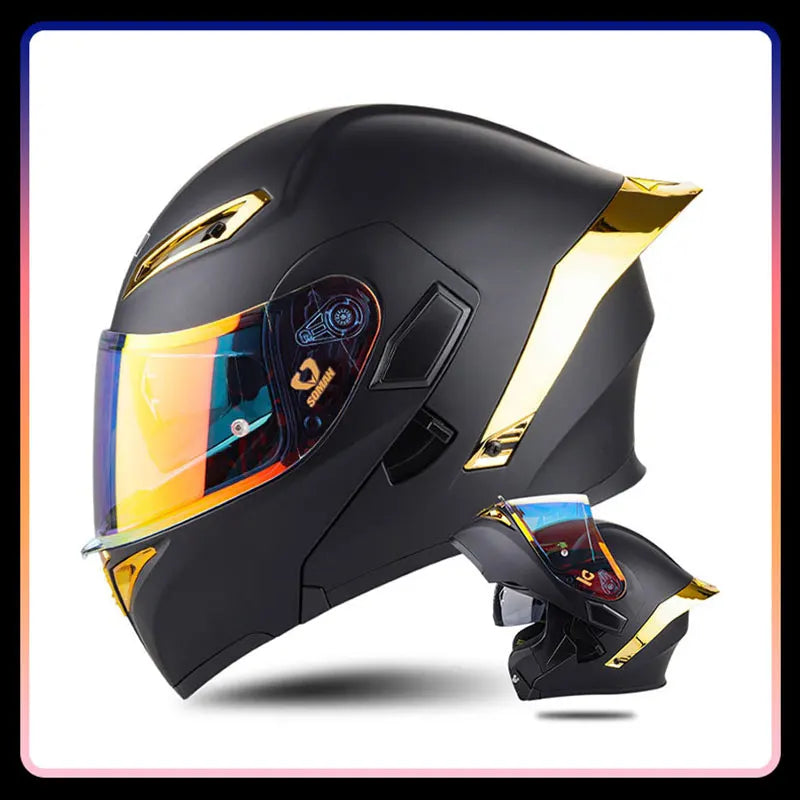 Modular Full-Face Motorcycle Helmet with Dual Visor