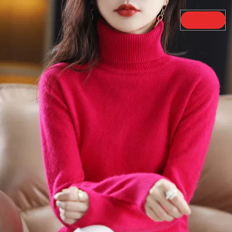 Nyorelle Cashmere High-Neck Sweater for Autumn and Winter