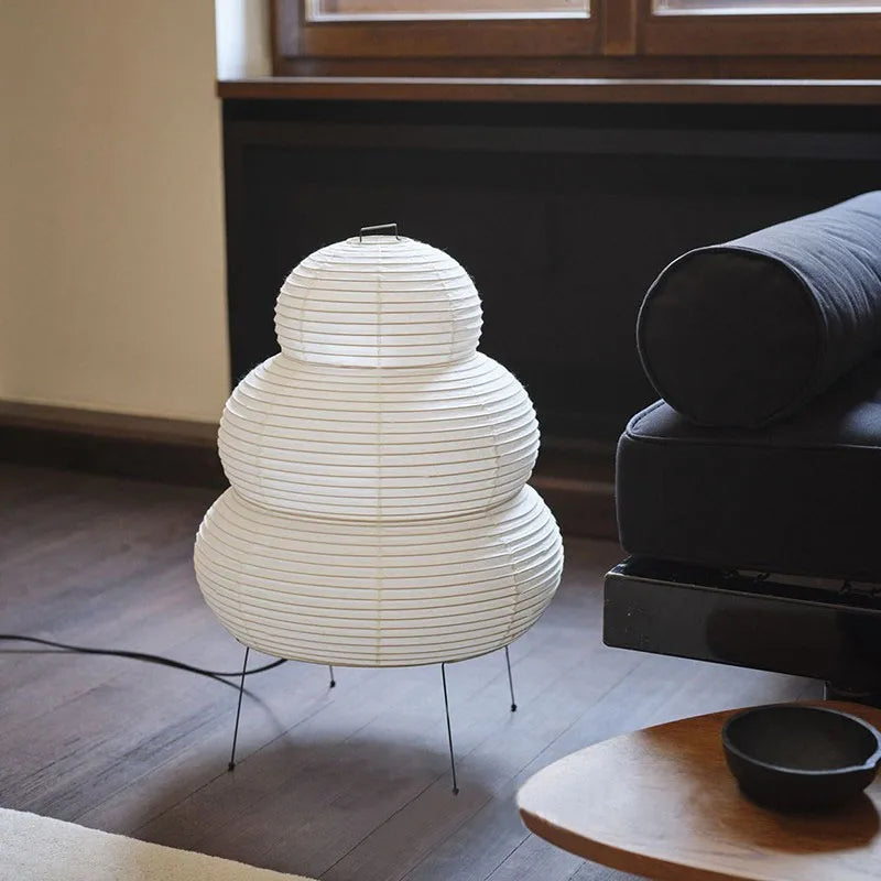 Stolní lampa Hikari s rýžovým papírovým stínidlem a třírežimovým stmívačem