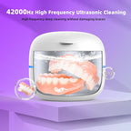 Limpiador ultrasónico LumaNova con luces UV desinfectantes para dentaduras y objetos de valor