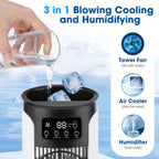 3-in-1 Portable Air Cooler with Humidifier and LED Night Light