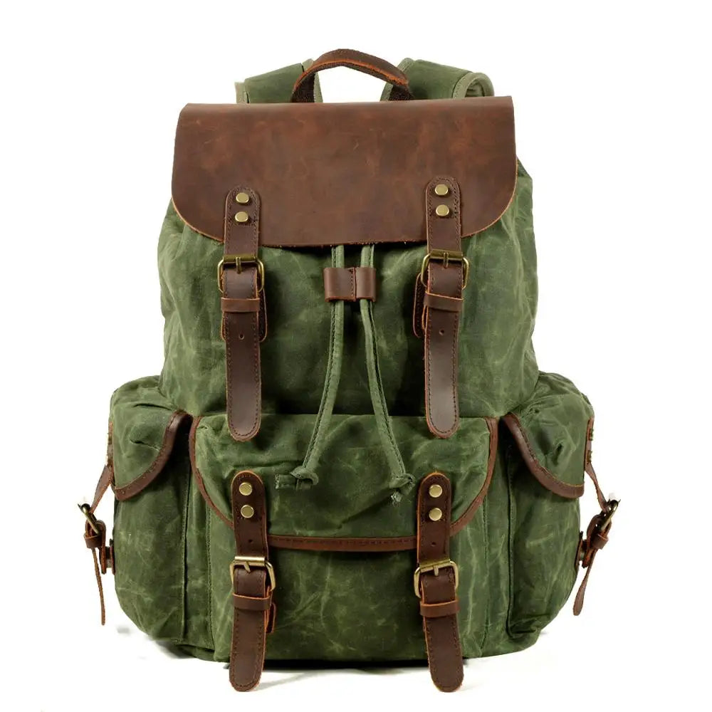 Zaino da viaggio Ridgeway con dettagli in pelle e tela resistente