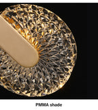 Aurelia Pendelleuchte mit LED-Kristall in Gold für Wohnbereiche