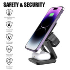 Kompaktowa magnetyczna składana ładowarka bezprzewodowa do iPhone’a i AirPodsów