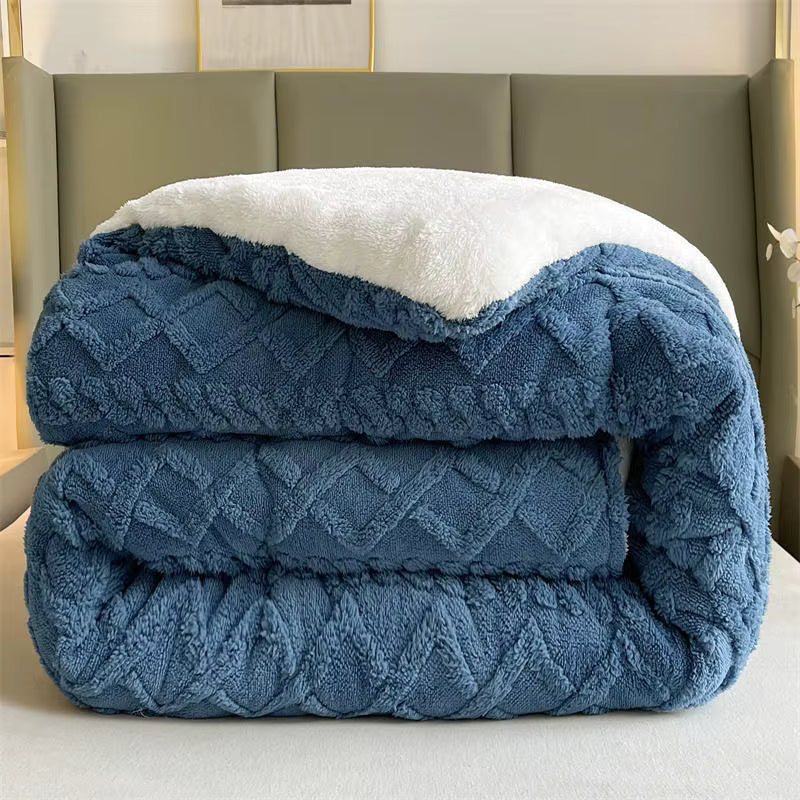 Cozy NylaWeave Weighted Blanket With Lamb Cashmere For Winter Comfort