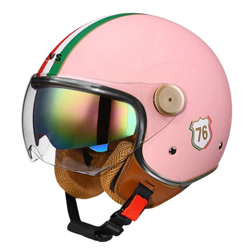 3/4 Open-Face Motorcycle Helmet with Windproof Lens