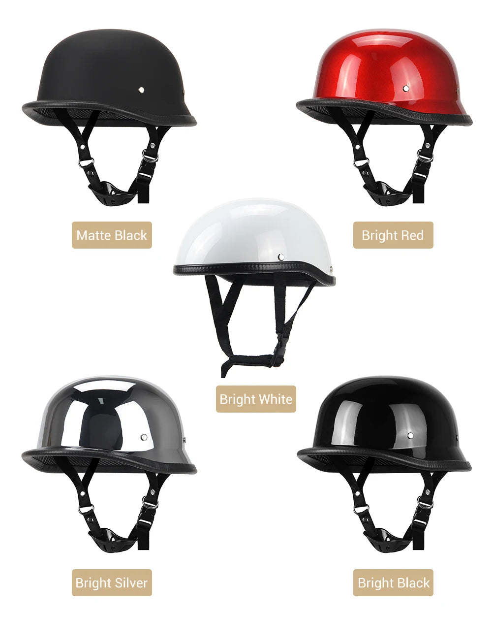 Topi Separuh Vintage Dengan Reka Bentuk Jerman, Cangkerang ABS Dan Sijil DOT ECE