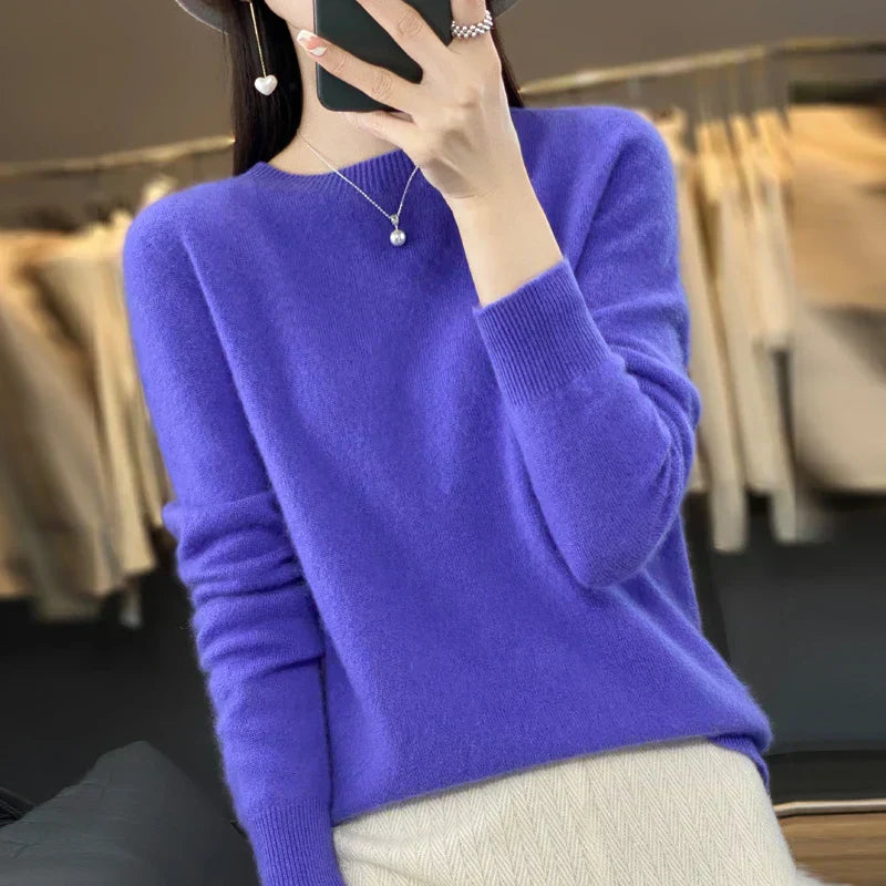 Merino Wool Women's Sweater By Astra, One Hundred Percent Wool