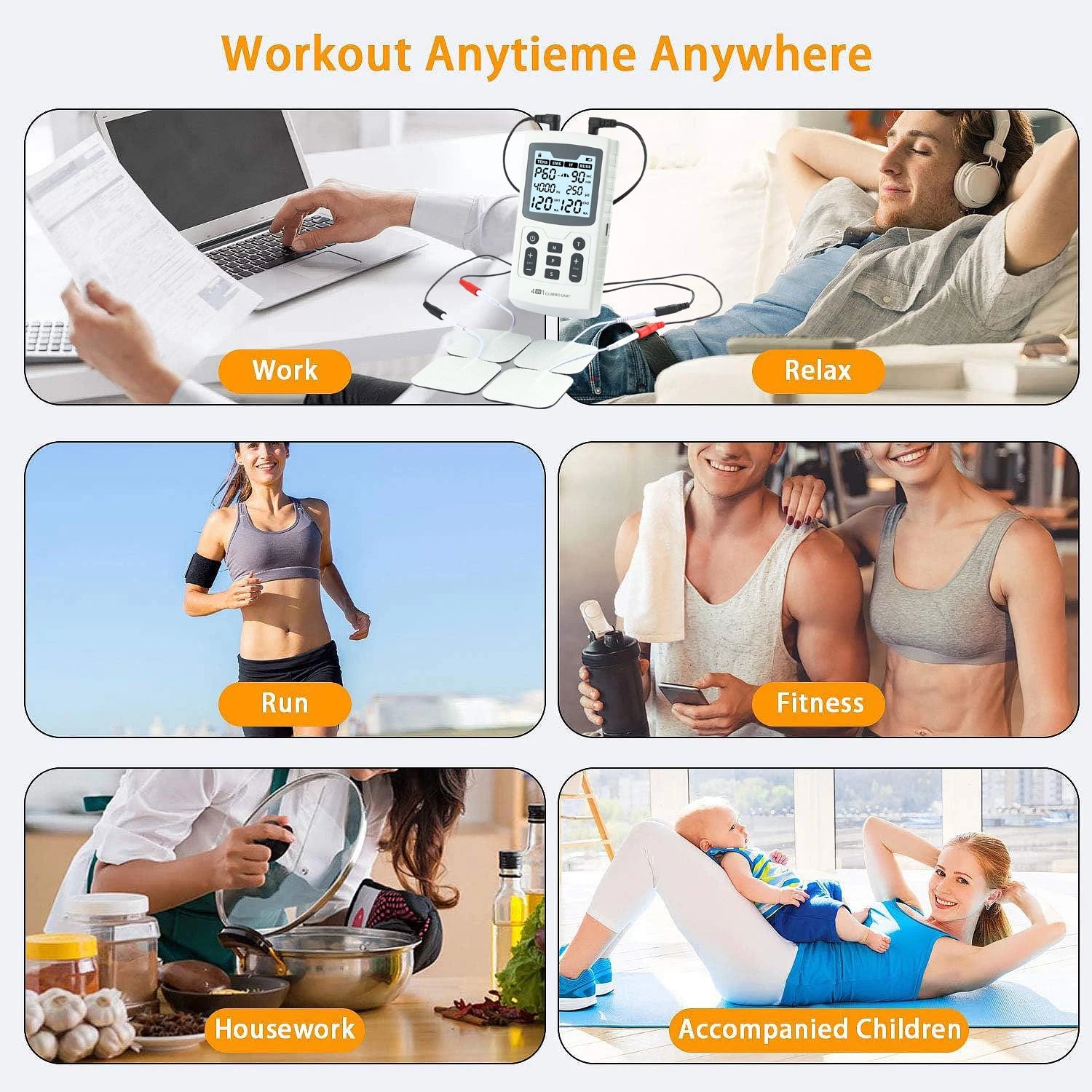 4-In-1 Multi-Mode Therapy Device With 120 Intensity Levels And 60 Programs