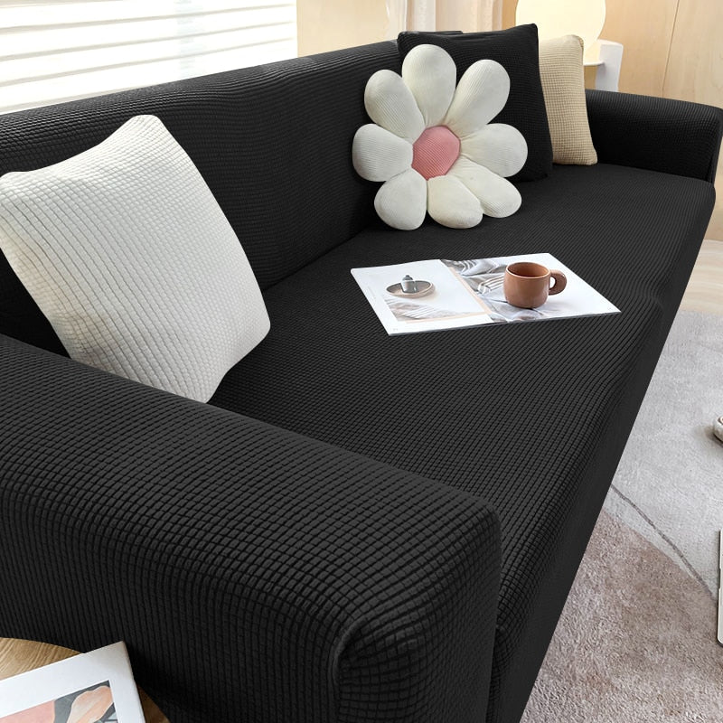 Elastic Sofa Slipcover Anti Slip Backing Washable Fits 1 To 3 Seat Couches