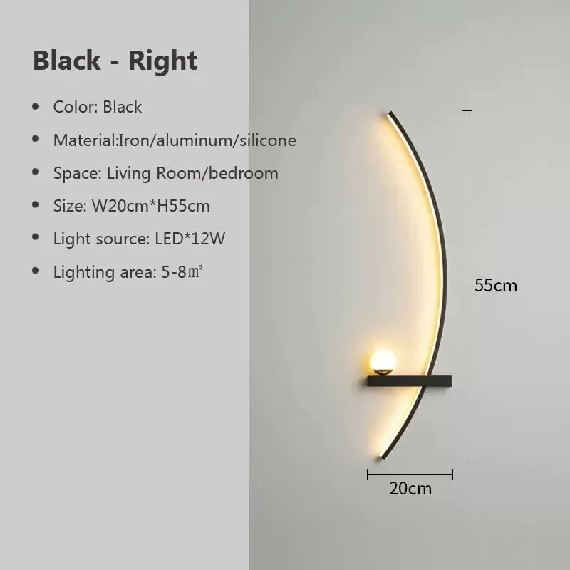 Lampu Dinding Logam Bergaris AstraGlow Dengan Kemasan Emas Hitam Untuk Penggunaan Dalam Dan Luar Rumah