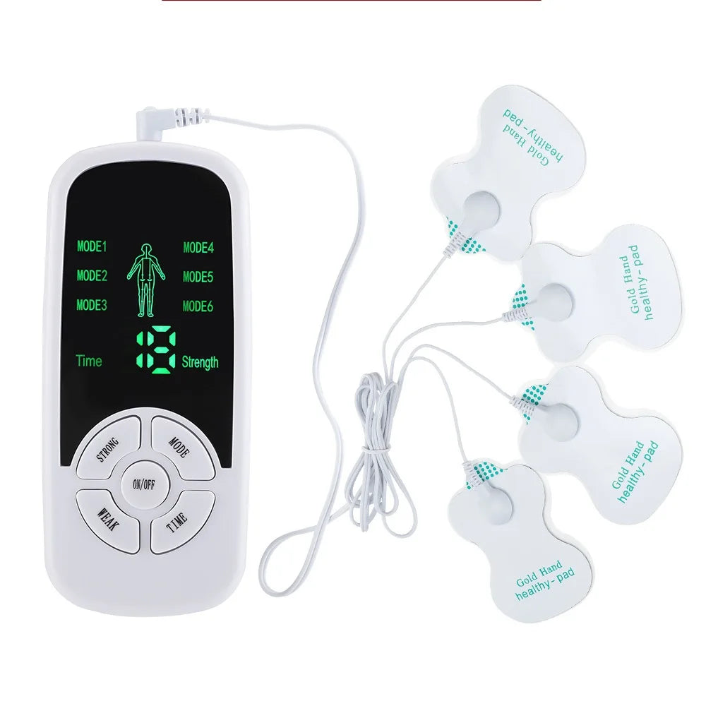 TENS-stimulator med seks moduser og ti intensitetsnivåer for kroppsmassasje og avslapning
