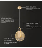 Aurelia Pendelleuchte mit LED-Kristall in Gold für Wohnbereiche