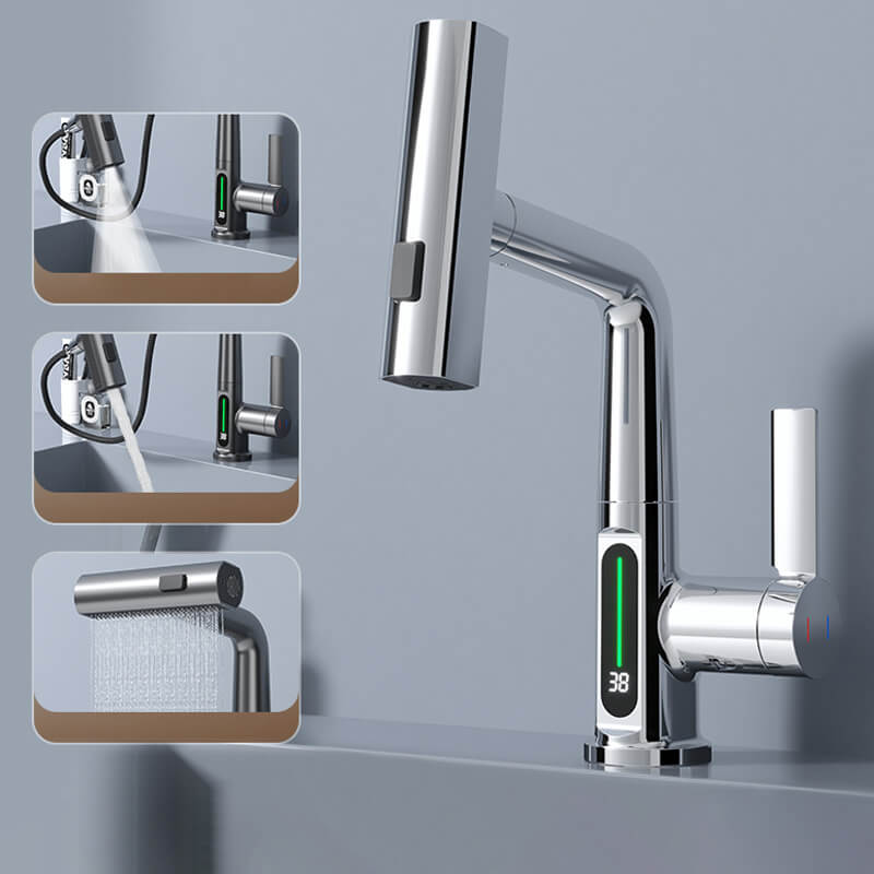 Aqualine FluxPull Extendable Hose Pull-Out Faucet With 60 Cm Reach And 360 Degree Swivel