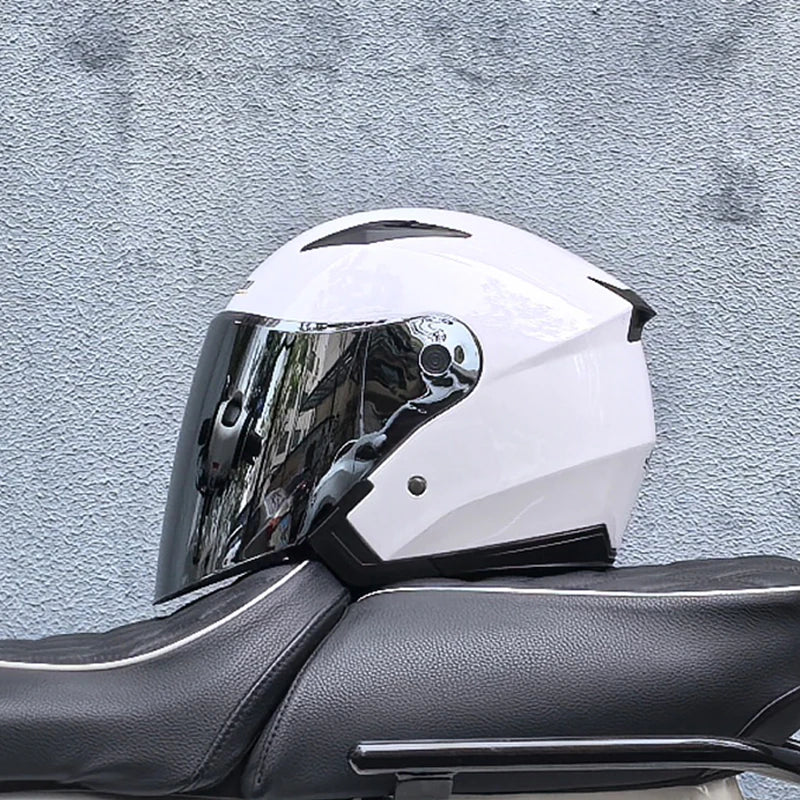 Lightweight 3/4 Motorcycle Helmet with Dual Visor
