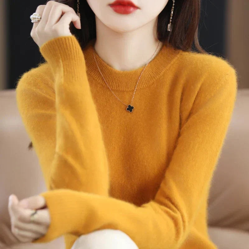 Maglione da donna Lyrawea in cashmere con scollo a O, vestibilità slim casual
