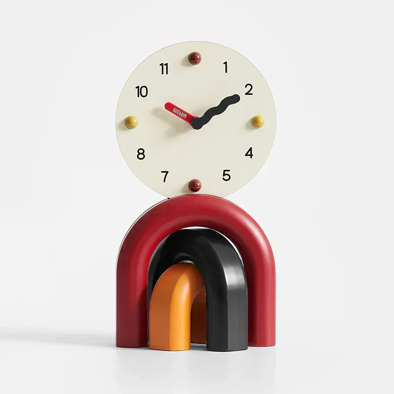 LumenArc Nordic Arch Table Clock In Two Finishes Sleek Style