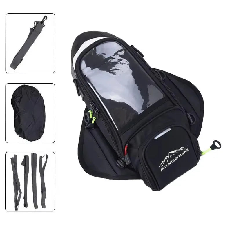 Bolsa para tanque de motocicleta con ventana táctil para navegación y almacenamiento